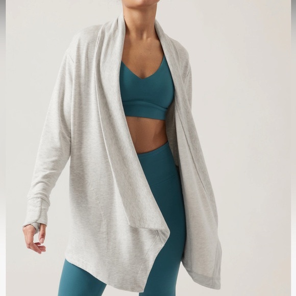 Athleta Sweaters - ATHLETA | Pranayama Restore Wrap - Light Grey Heather - L